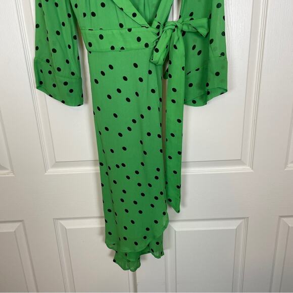 Ganni Dainty Georgette Polka Dot Wrap Dress - Picture 6 of 14